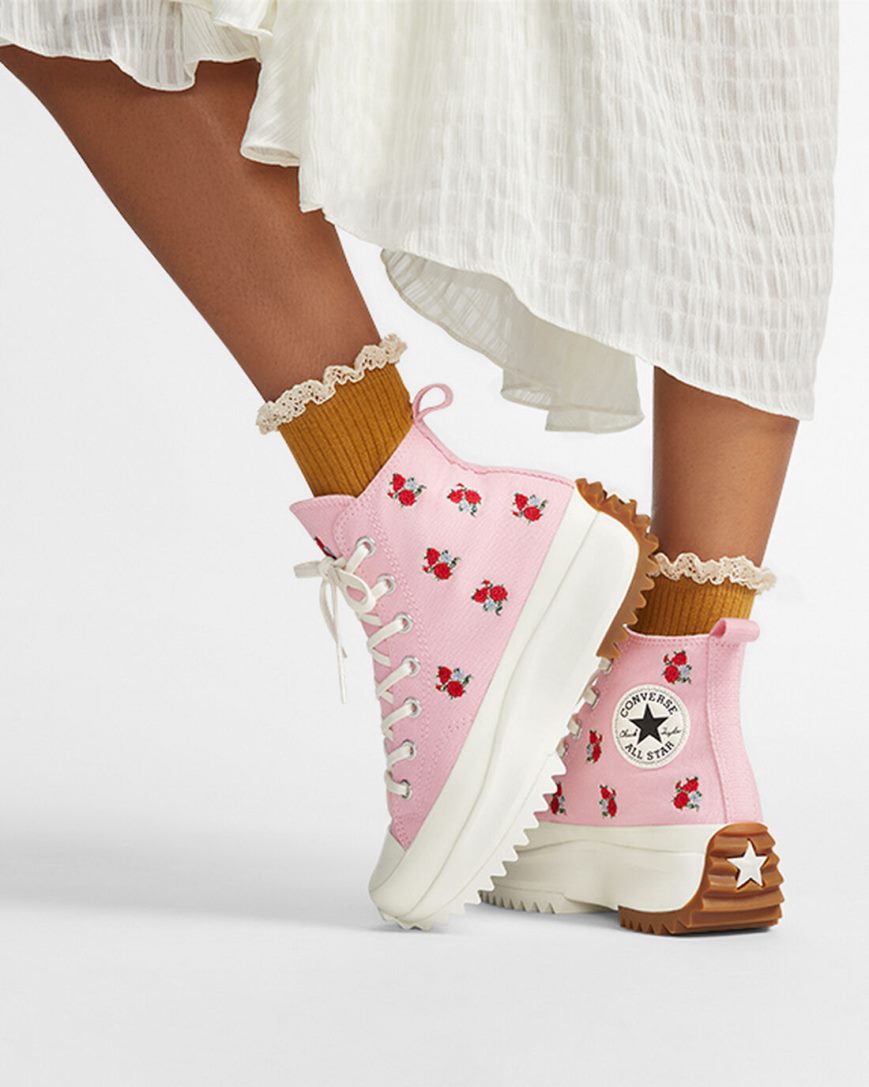 Topanky Na Platforme Converse Run Star Hike Embroidered Floral Vysoke Damske Oranžové Ruzove Červené | SK OLHCD5